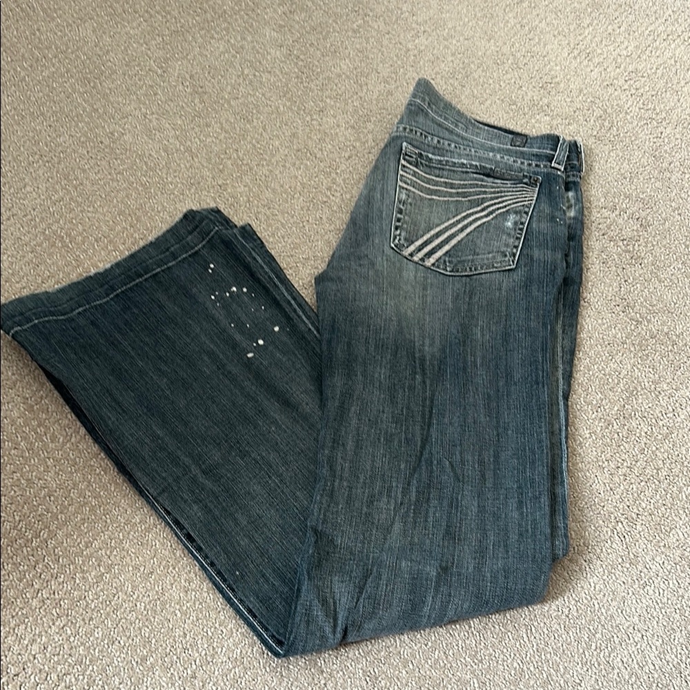 7 FOR ALL MANKIND Vintage y2k Dojo Low Rise Distressed Flare Jeans